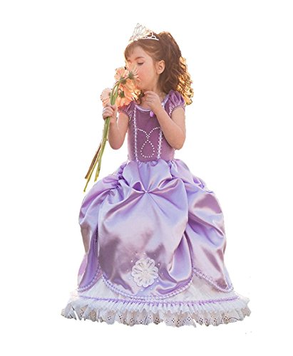 Véritable robe de princesse mauve pour fille